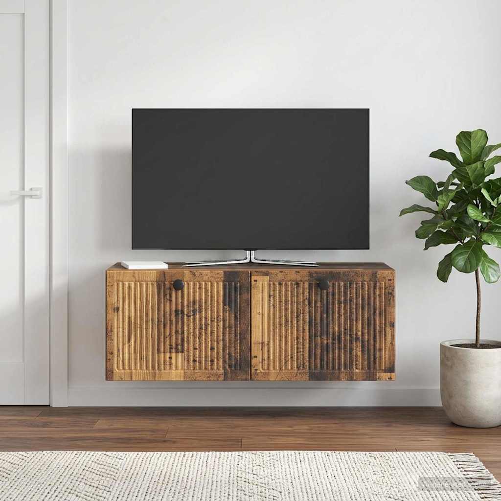 Fali TV szekrény Antik Fa 78,5 x 31 x 30 cm Szerelt Fa