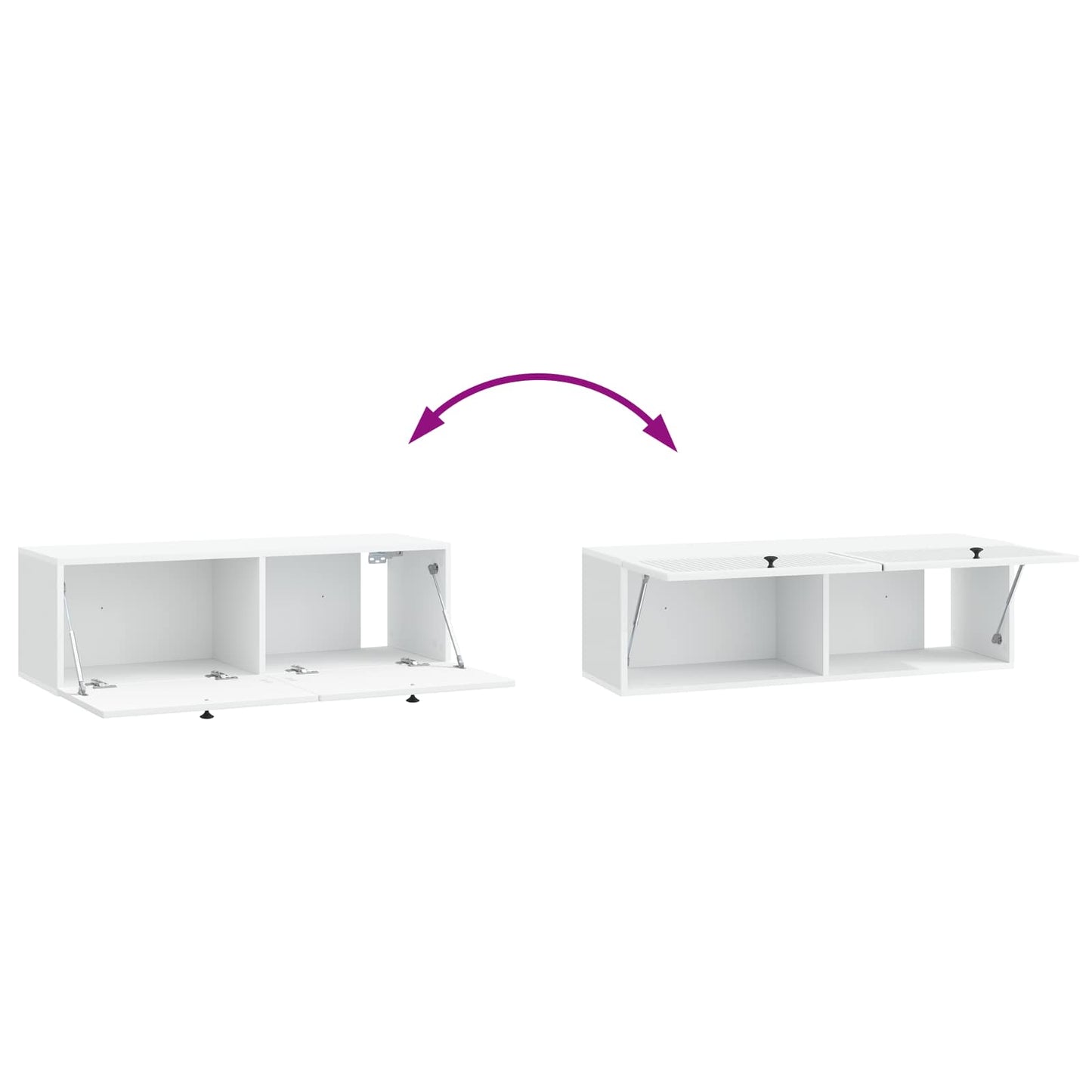 Fali TV szekrény Fehér 98 x 31 x 30 cm Szerelt Fa