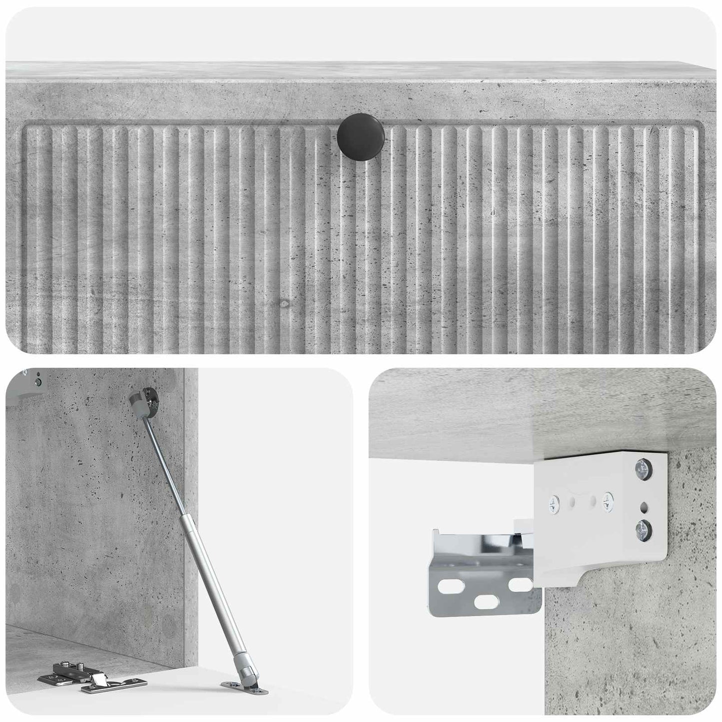 Fali TV szekrény Betonszürke 98 x 31 x 30 cm Szerelt Fa