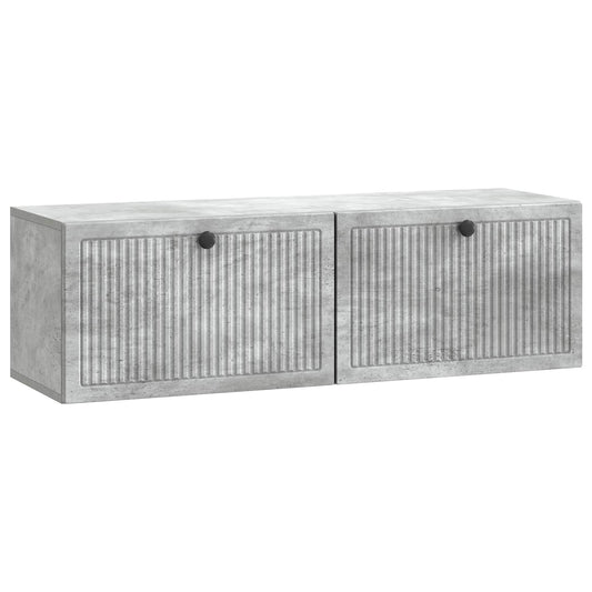 Fali TV szekrény Betonszürke 98 x 31 x 30 cm Szerelt Fa