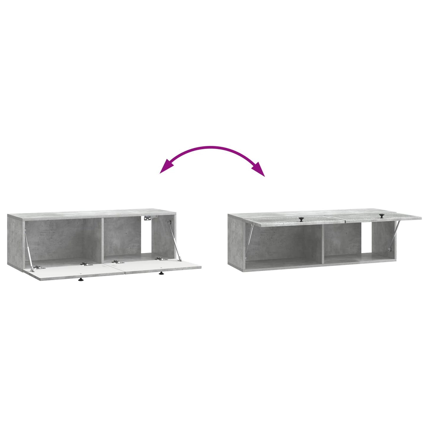 Fali TV szekrény Betonszürke 98 x 31 x 30 cm Szerelt Fa
