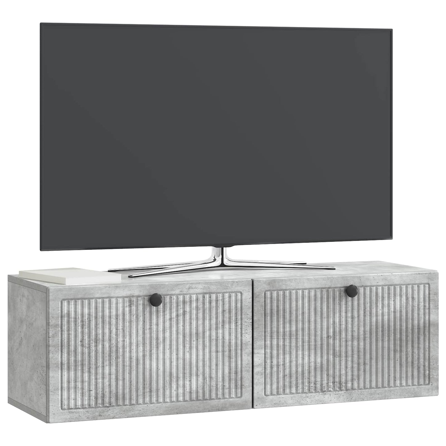 Fali TV szekrény Betonszürke 98 x 31 x 30 cm Szerelt Fa