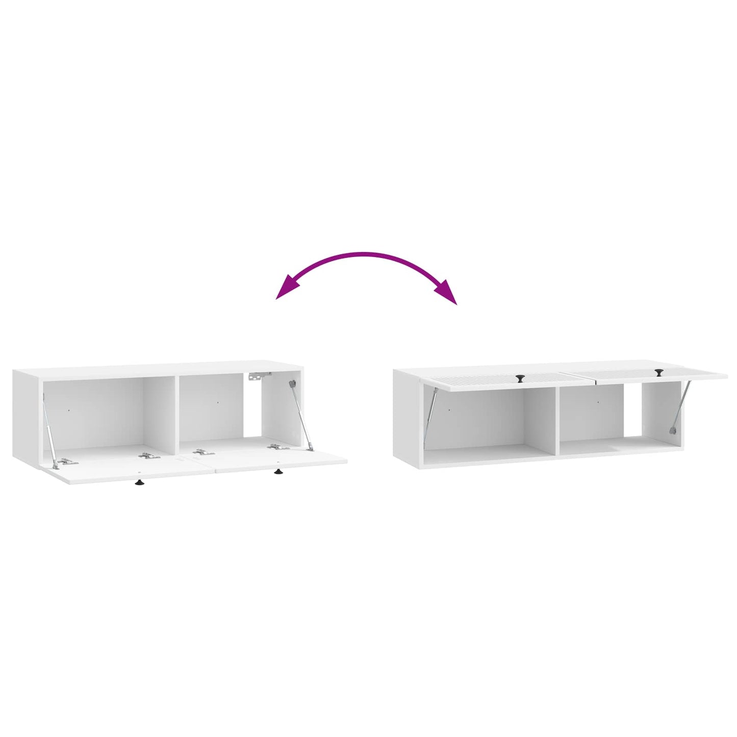 Fali TV szekrény Magasfényű Fehér 98 x 31 x 30 cm Szerelt Fa