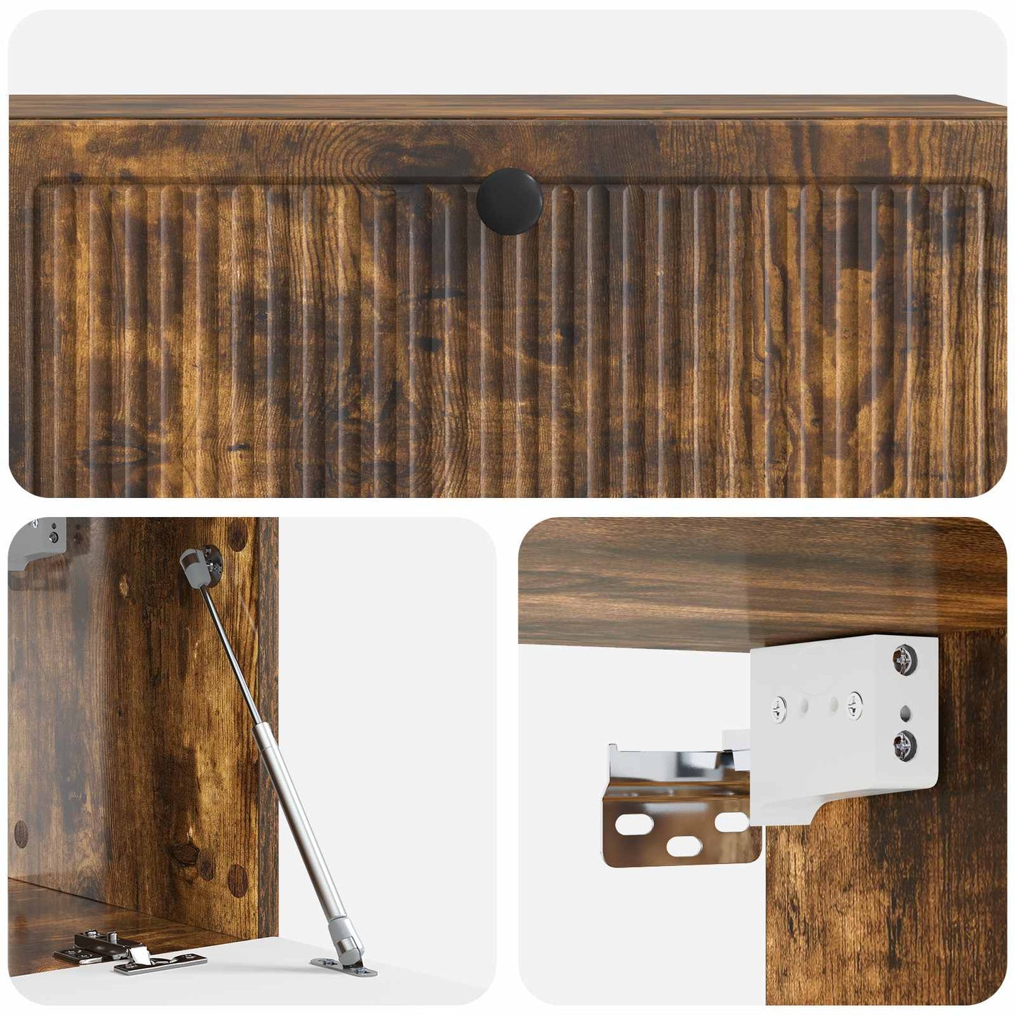 Fali TV szekrény Füstös Tölgy 98 x 31 x 30 cm Szerelt Fa