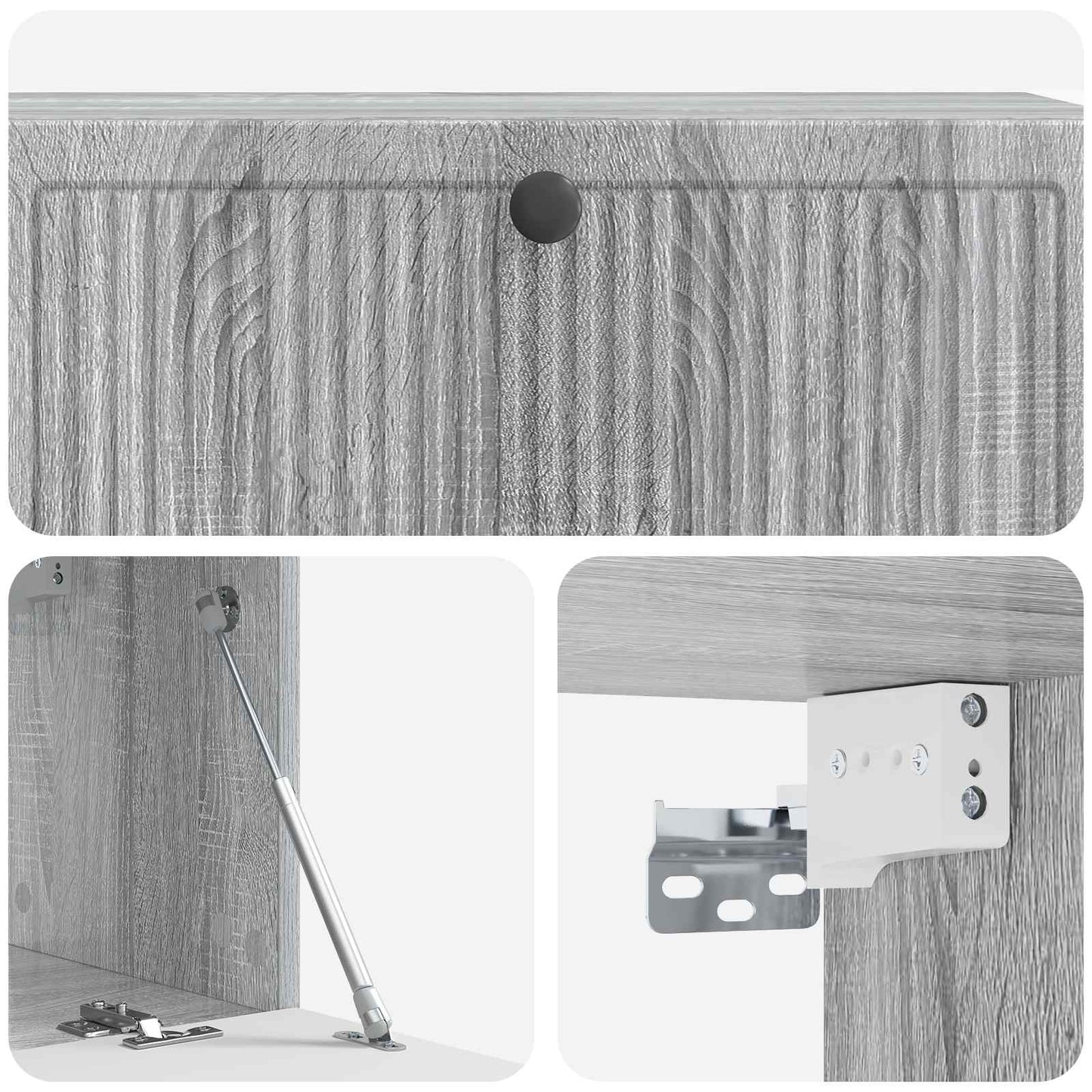 Fali TV szekrény Szürke Sonoma 98 x 31 x 30 cm Szerelt Fa