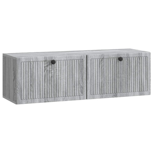 Fali TV szekrény Szürke Sonoma 98 x 31 x 30 cm Szerelt Fa