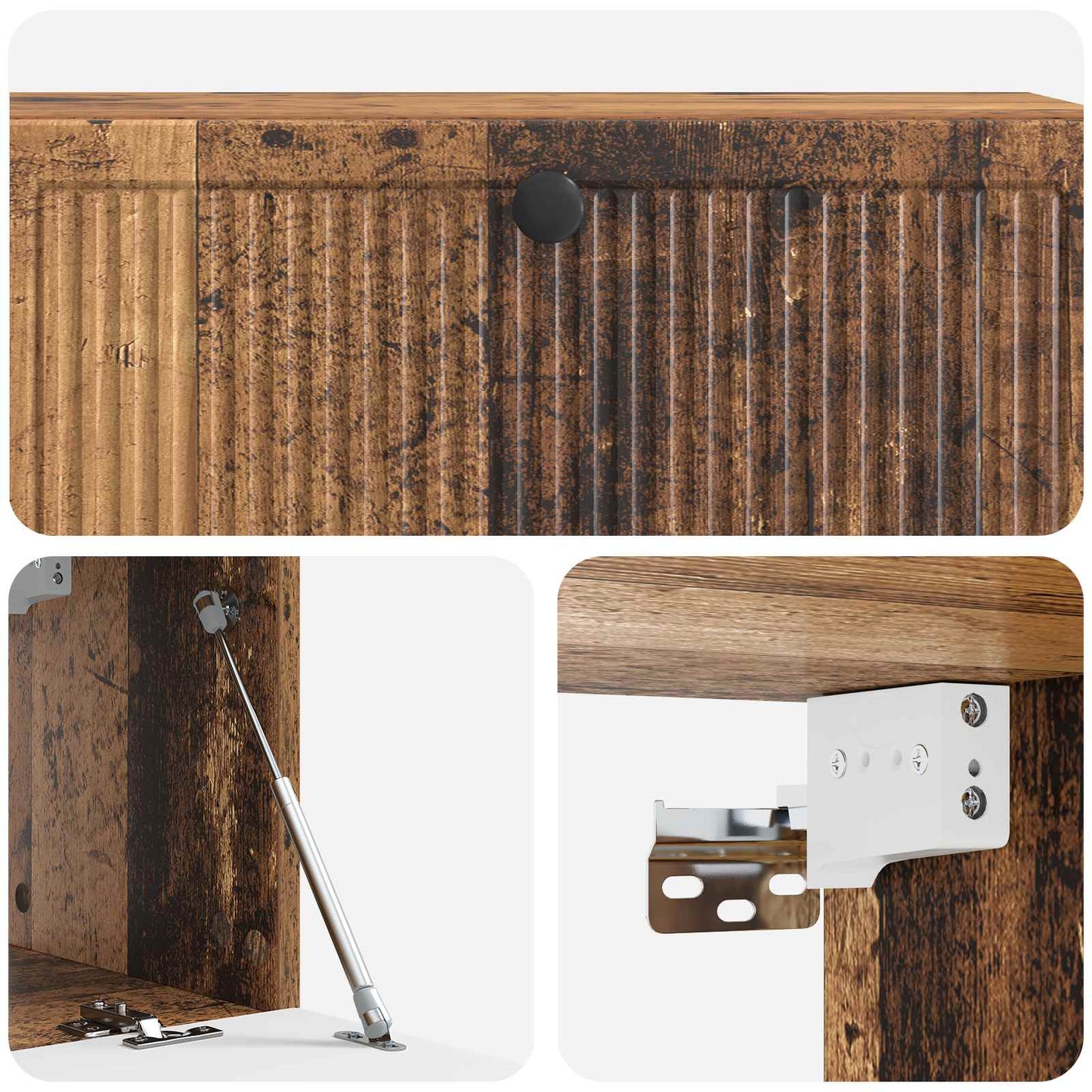 Fali TV szekrény Antik Fa 98 x 31 x 30 cm Szerelt Fa