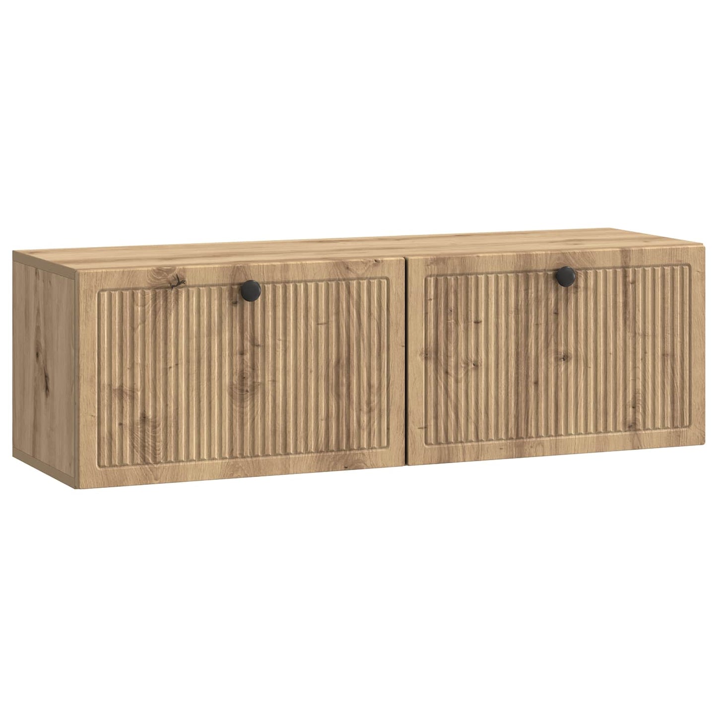 Fali TV szekrény 98 x 31 x 30 cm Kézműves Tölgy Szerelt Fa