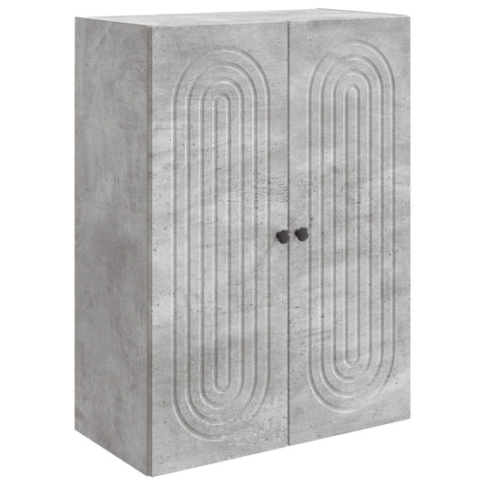 Fali szekrény Betonszürke 66 x 34,5 x 90 cm Szerelt Fa
