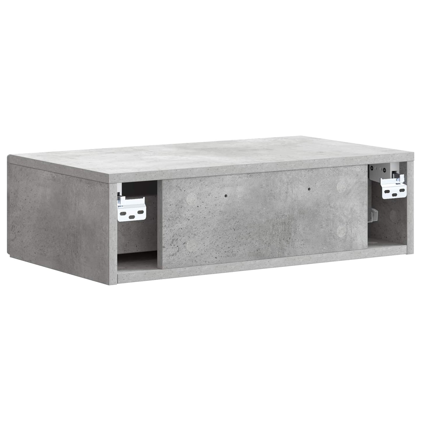 Fali oldaltábla Betonszürke 59 x 34,5 x 17 cm Szerelt Fa