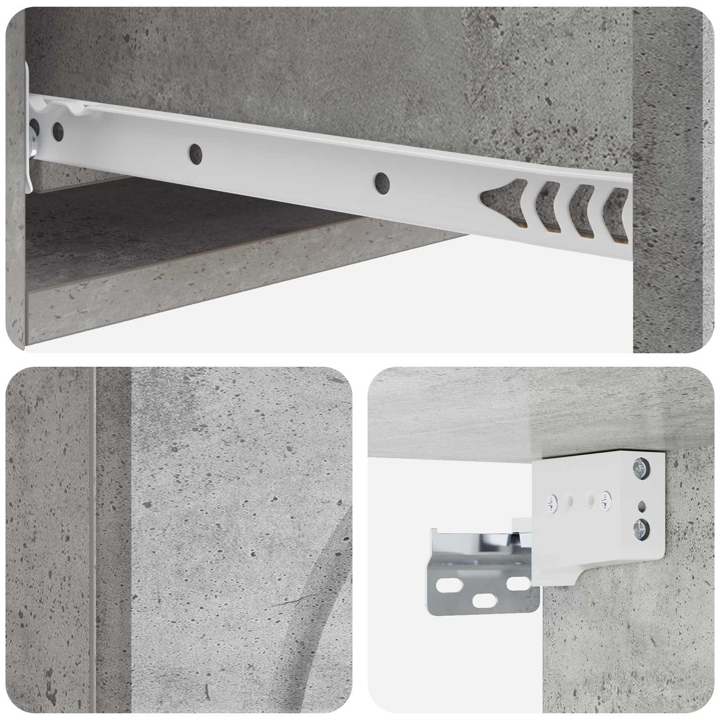 Fali oldaltábla 87,5 x 34,5 x 17 cm Szerelt Fa Betonszürke