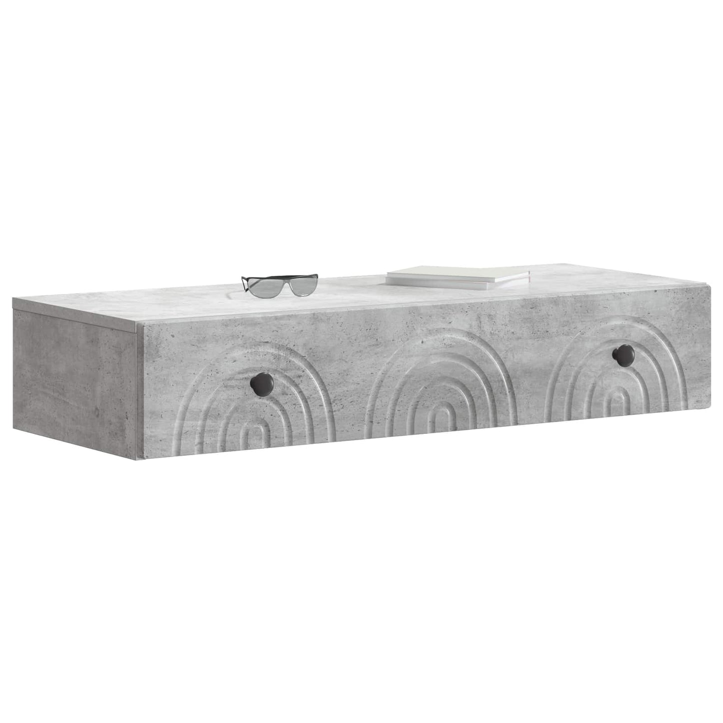 Fali oldaltábla 87,5 x 34,5 x 17 cm Szerelt Fa Betonszürke
