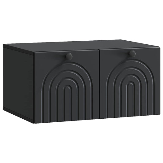 Fali TV szekrény Fekete 59,5 x 41 x 30 cm Szerelt Fa