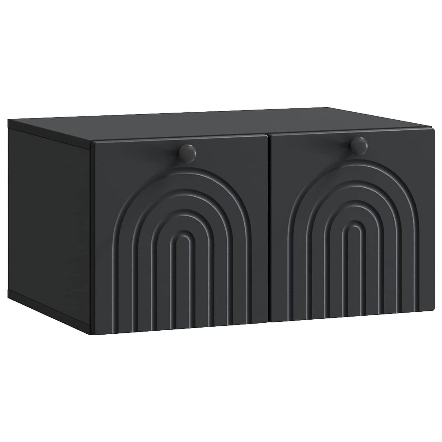 Fali TV szekrény Fekete 59,5 x 41 x 30 cm Szerelt Fa