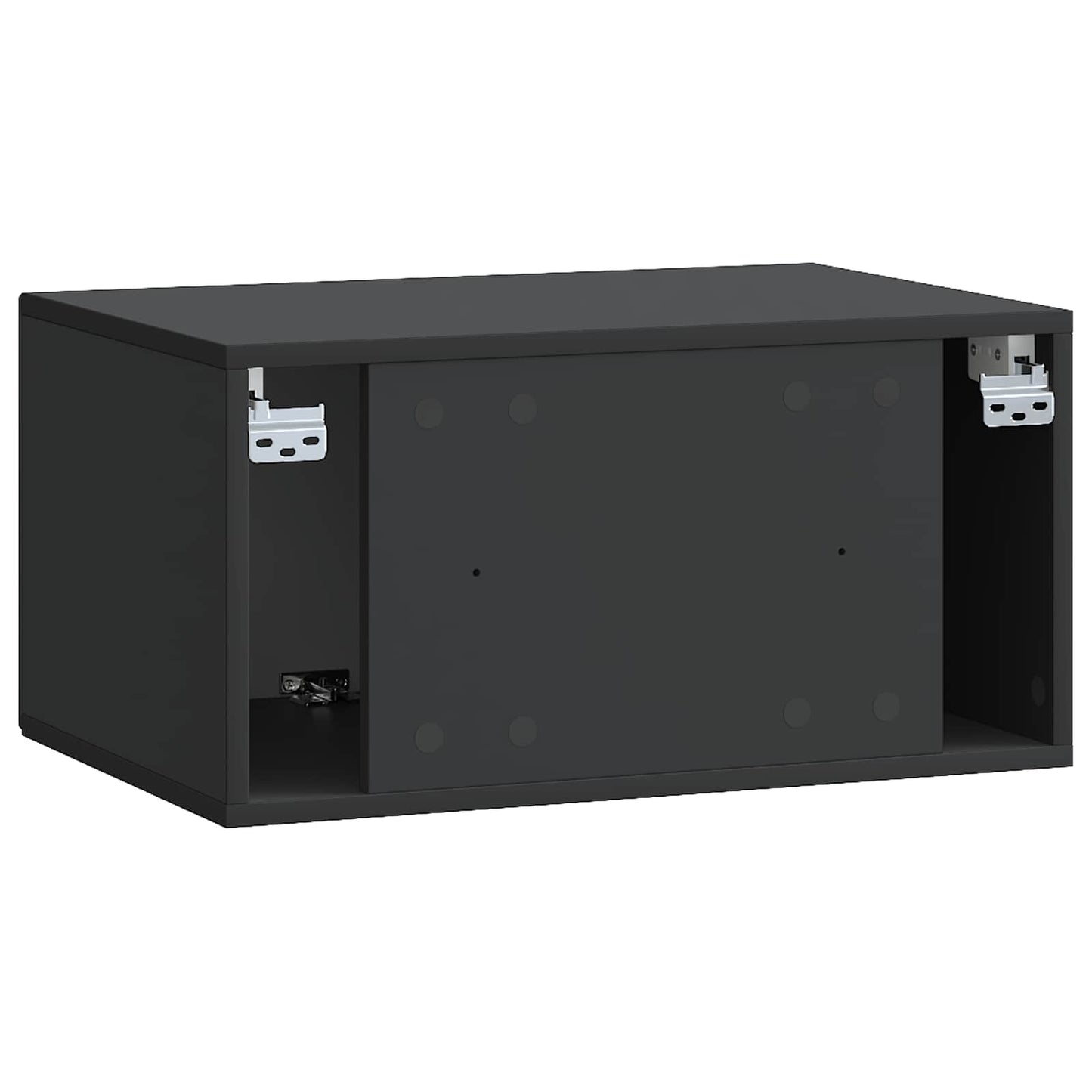 Fali TV szekrény Fekete 59,5 x 41 x 30 cm Szerelt Fa