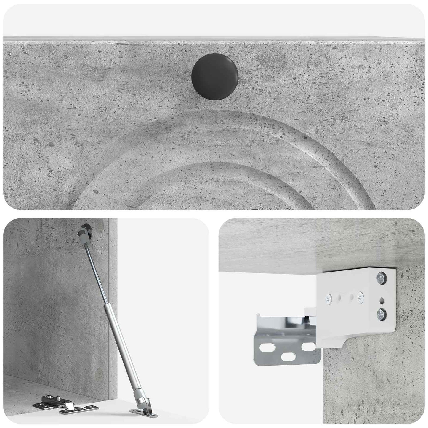 Fali TV szekrény Betonszürke 59,5 x 41 x 30 cm Szerelt Fa
