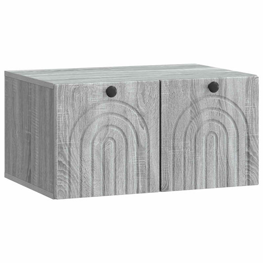 Fali TV szekrény Szürke Sonoma 59,5 x 41 x 30 cm Szerelt Fa