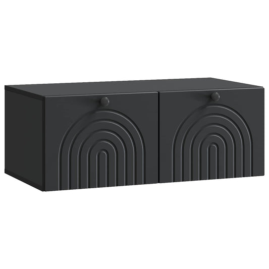 Fali TV szekrény Fekete 78,5 x 41 x 30 cm Szerelt Fa