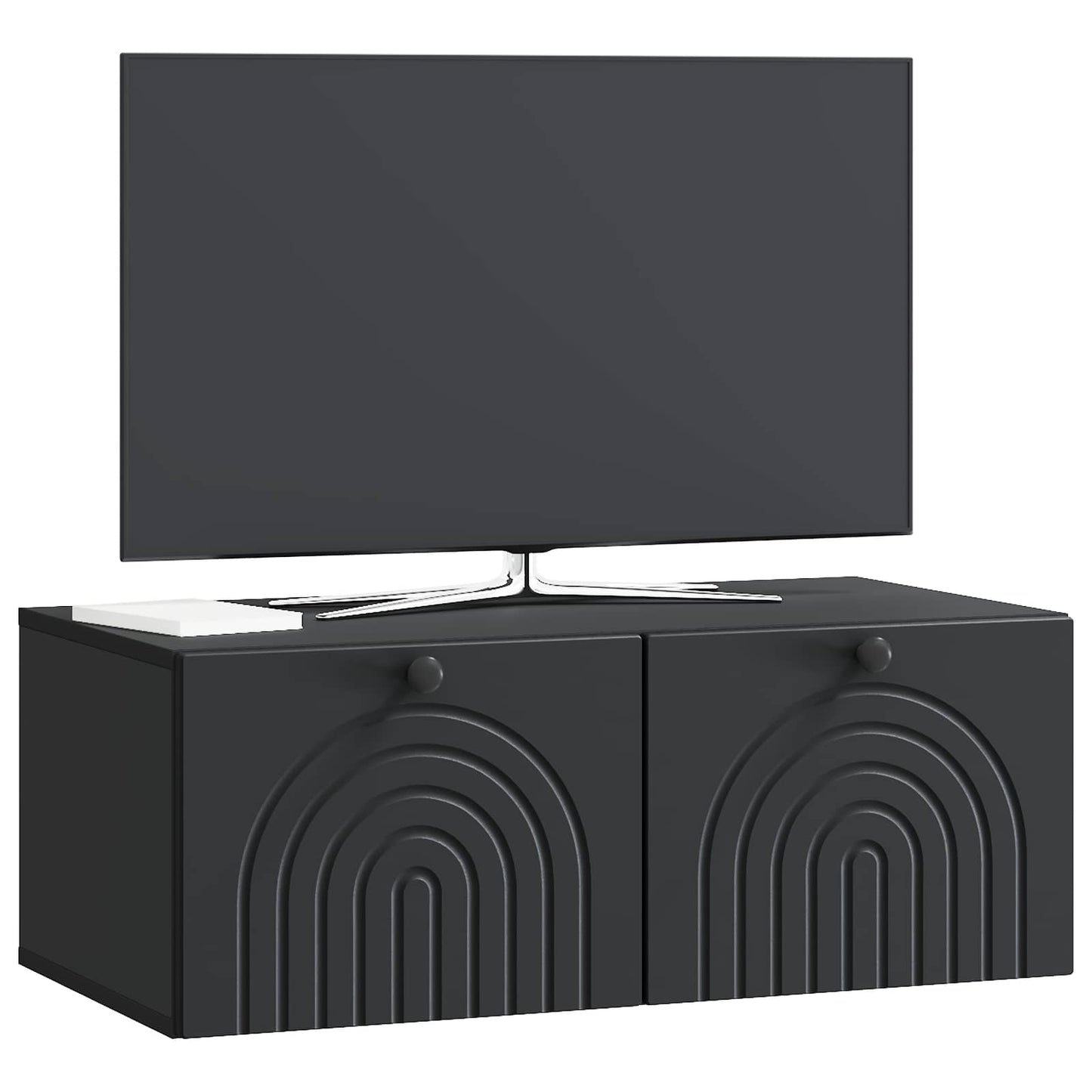 Fali TV szekrény Fekete 78,5 x 41 x 30 cm Szerelt Fa