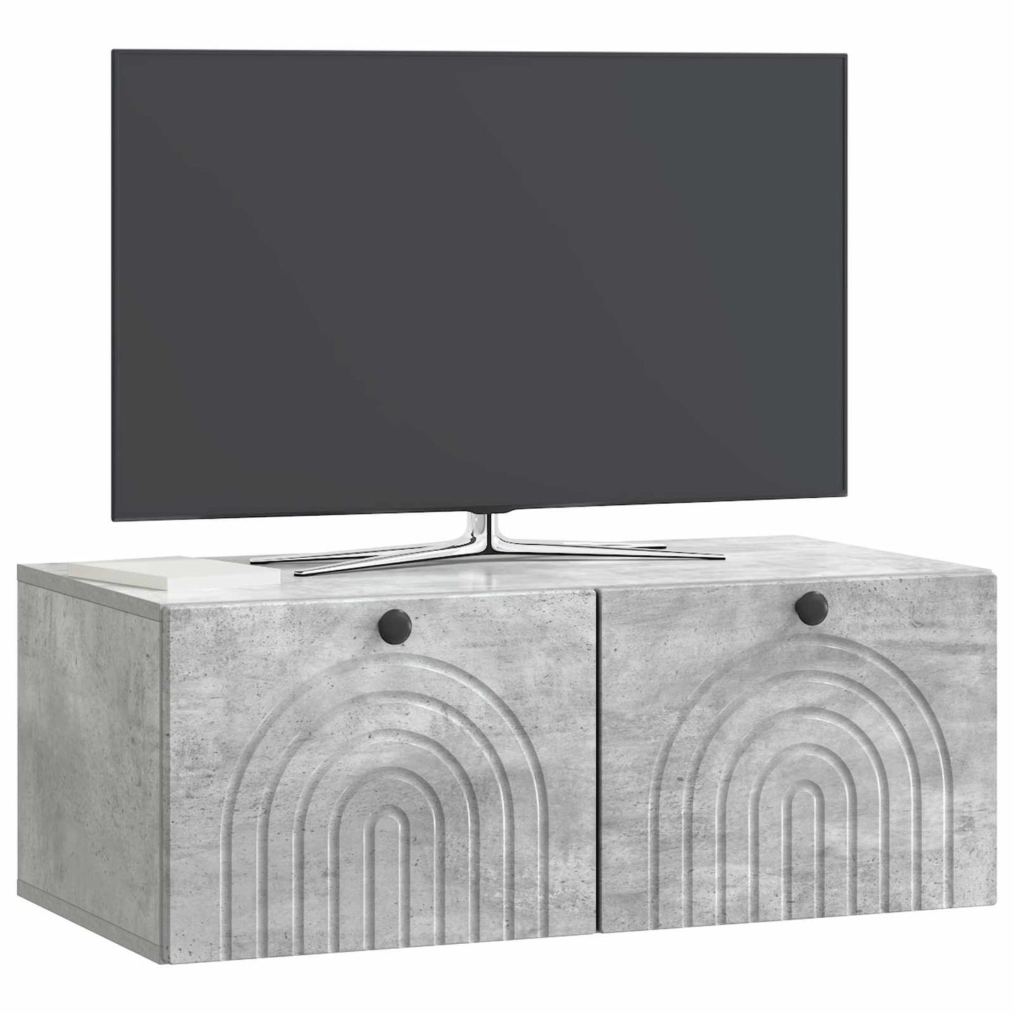 Fali TV szekrény Betonszürke 78,5 x 41 x 30 cm Szerelt Fa
