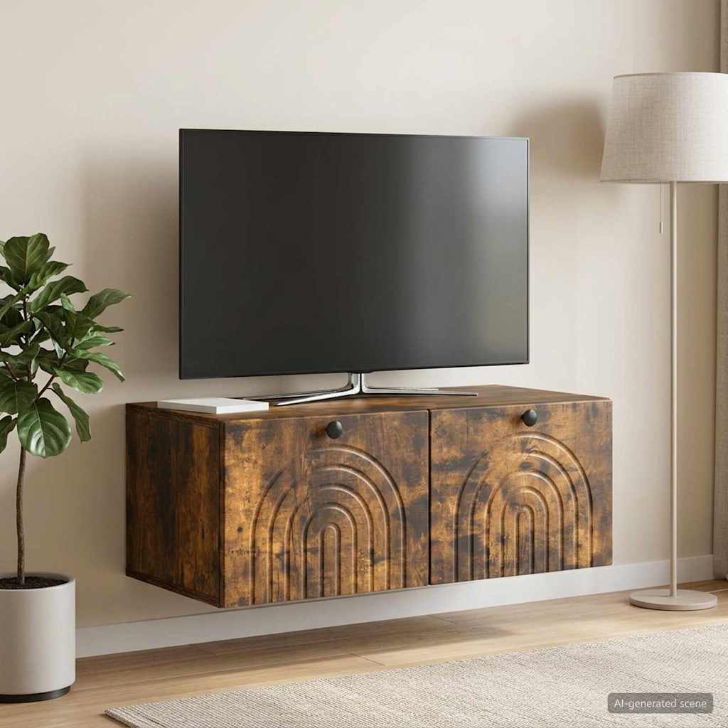 Fali TV szekrény Füstös Tölgy 78,5 x 41 x 30 cm Szerelt Fa