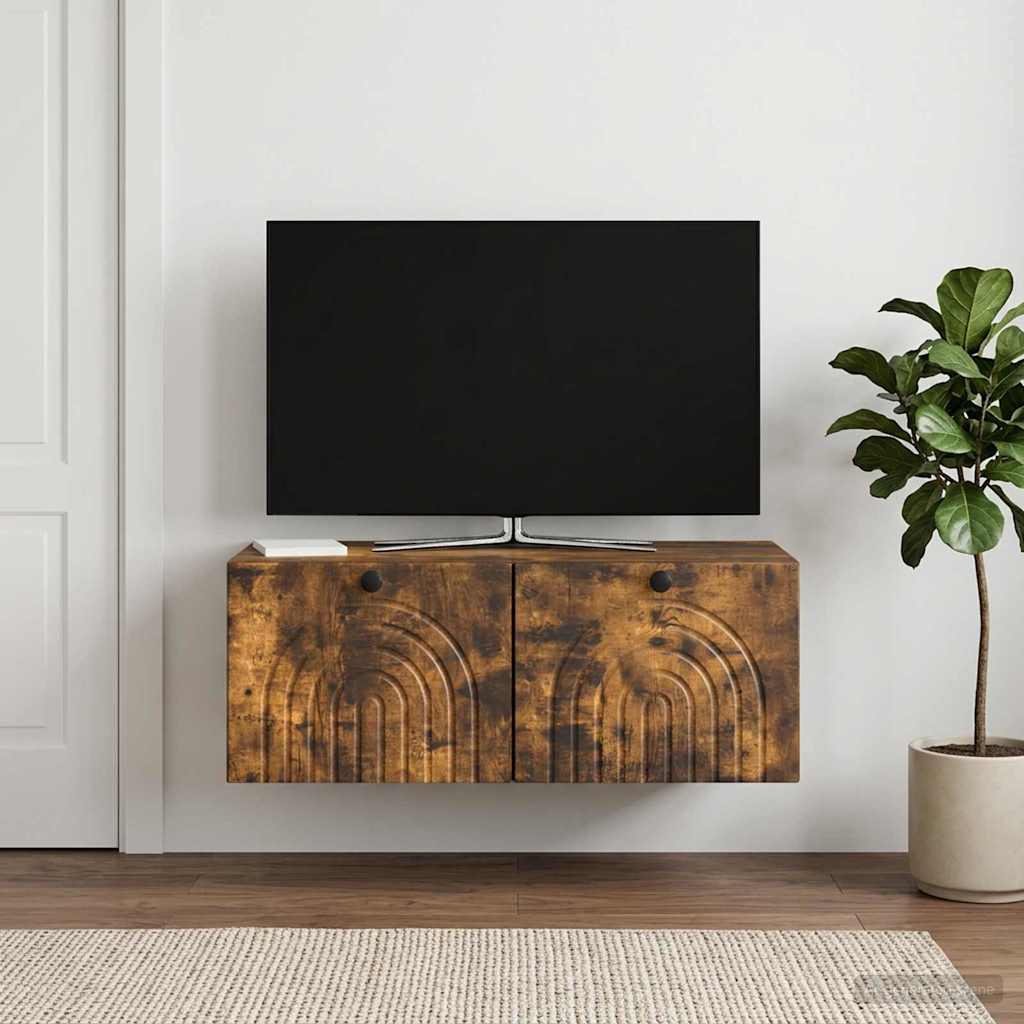 Fali TV szekrény Füstös Tölgy 78,5 x 41 x 30 cm Szerelt Fa