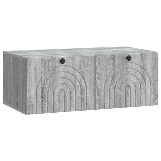 Fali TV szekrény Szürke Sonoma 78,5 x 41 x 30 cm Szerelt Fa