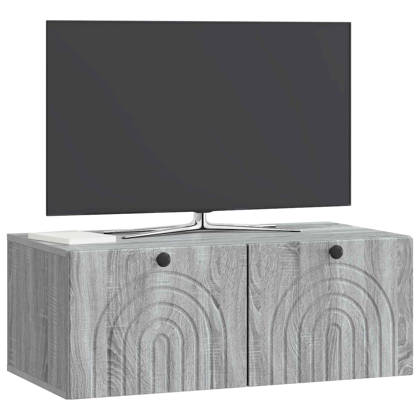 Fali TV szekrény Szürke Sonoma 78,5 x 41 x 30 cm Szerelt Fa