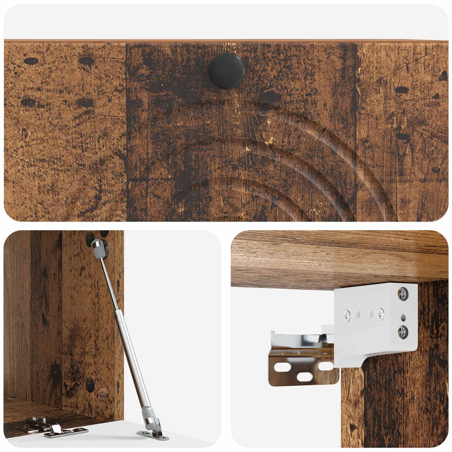 Fali TV szekrény Antik Fa 78,5 x 41 x 30 cm Szerelt Fa