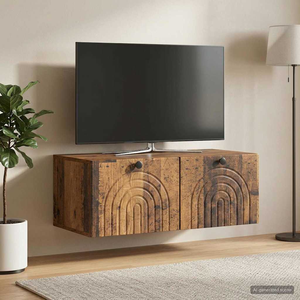 Fali TV szekrény Antik Fa 78,5 x 41 x 30 cm Szerelt Fa