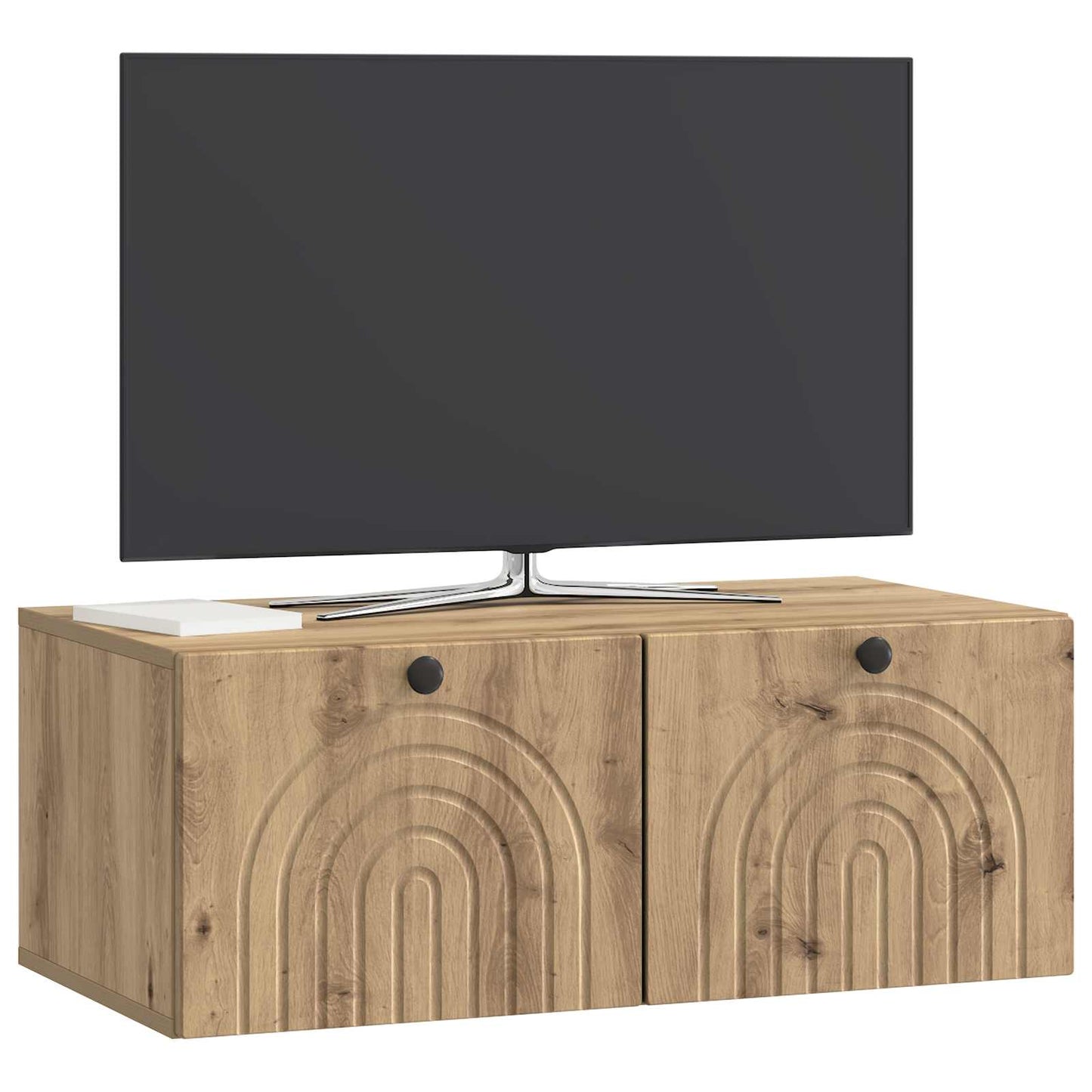 Fali TV szekrény 78,5 x 41 x 30 cm Kézműves Tölgy Szerelt Fa