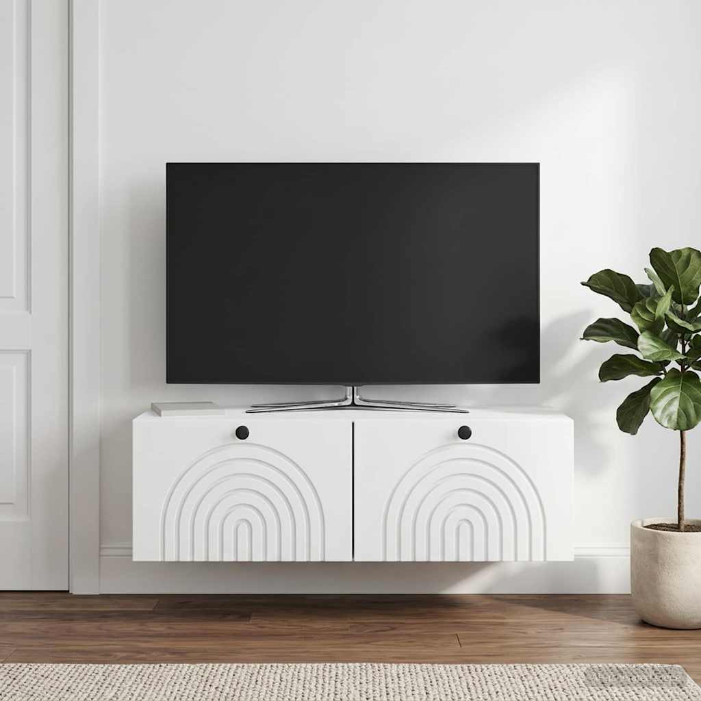 Fali TV szekrény Fehér 99 x 41 x 30 cm Szerelt Fa