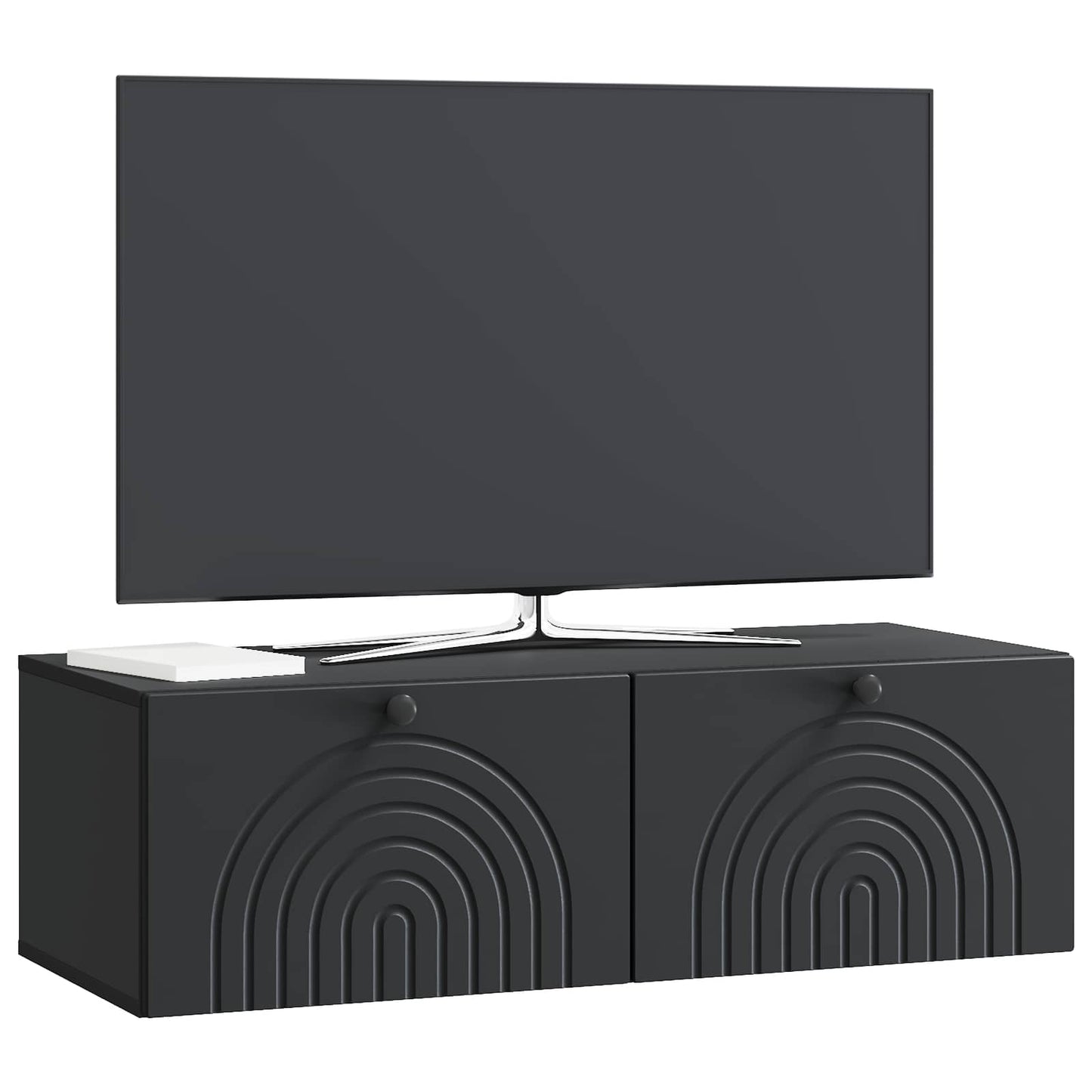 Fali TV szekrény Fekete 99 x 41 x 30 cm Szerelt Fa