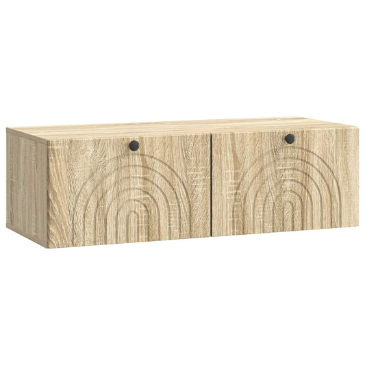 Fali TV szekrény Sonoma Tölgy 98 x 41 x 30 cm Szerelt Fa