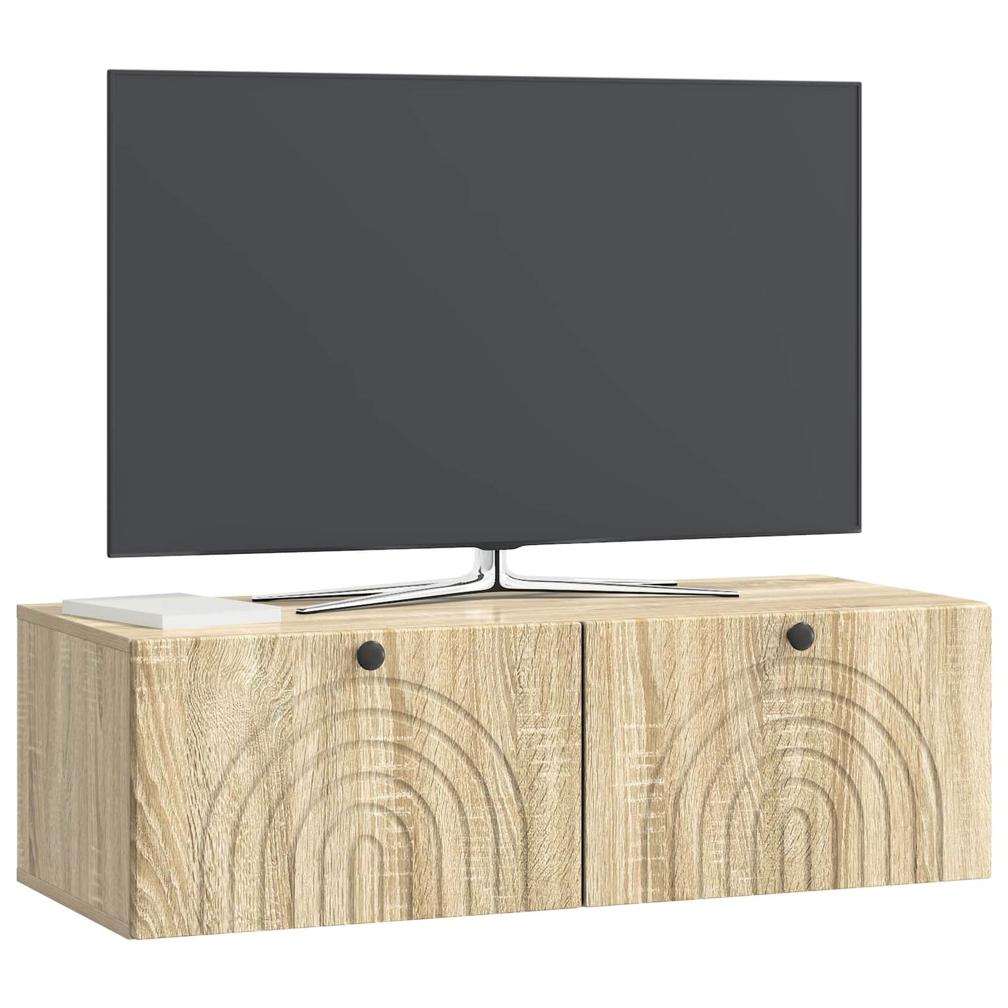 Fali TV szekrény Sonoma Tölgy 98 x 41 x 30 cm Szerelt Fa