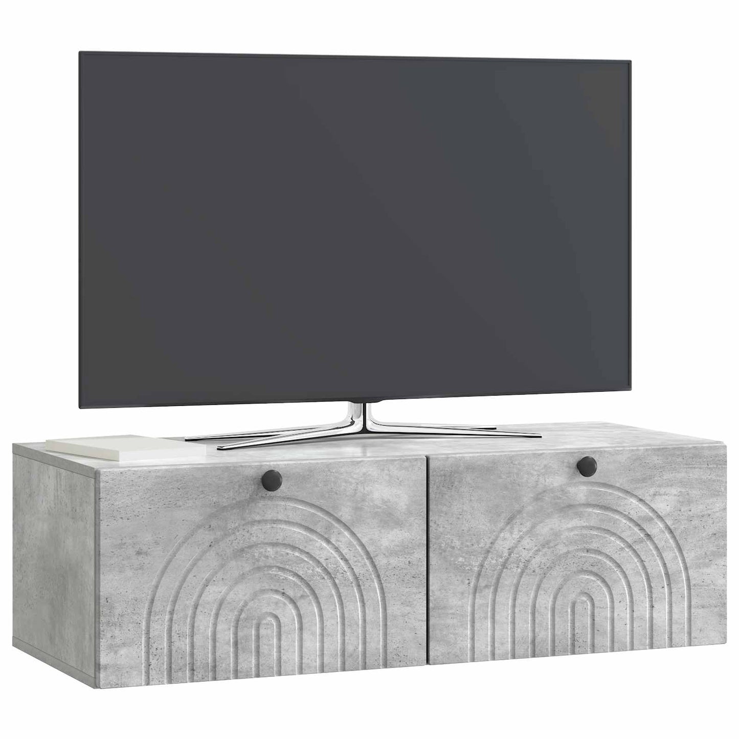 Fali TV szekrény Betonszürke 99 x 41 x 30 cm Szerelt Fa
