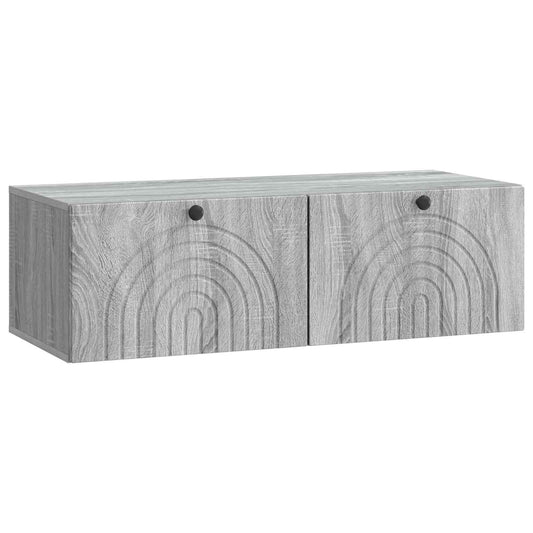 Fali TV szekrény Szürke Sonoma 99 x 41 x 30 cm Szerelt Fa