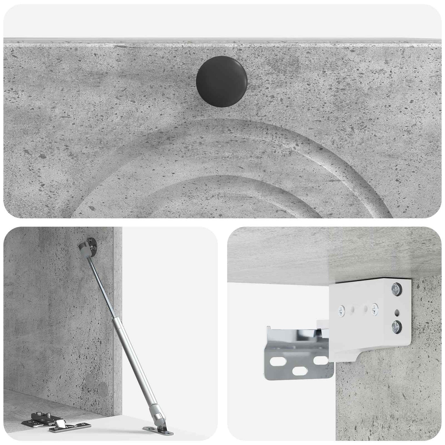 Fali TV szekrény Betonszürke 59,5 x 31 x 30 cm Szerelt Fa