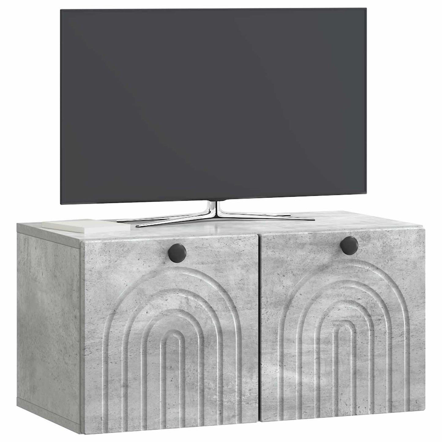 Fali TV szekrény Betonszürke 59,5 x 31 x 30 cm Szerelt Fa