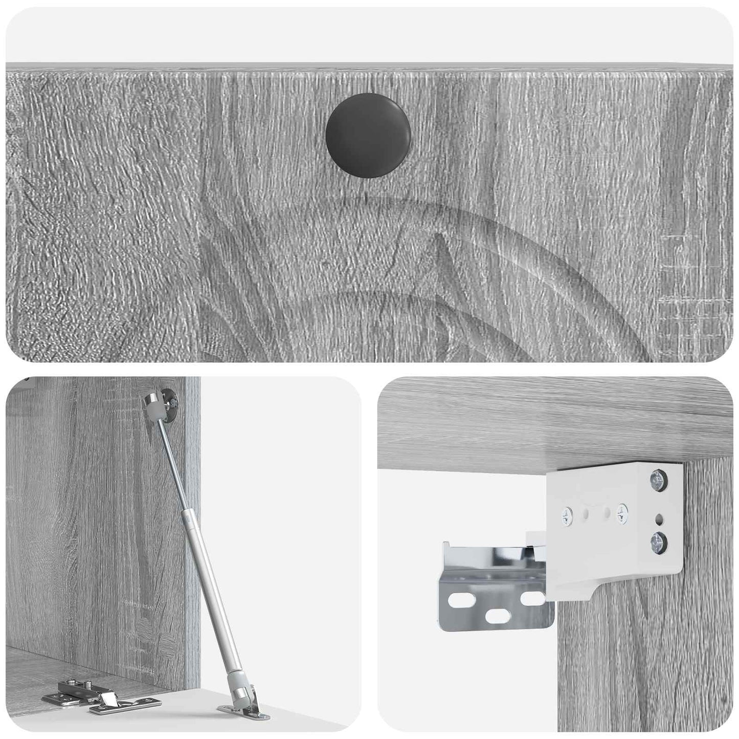 Fali TV szekrény Szürke Sonoma 59,5 x 31 x 30 cm Szerelt Fa