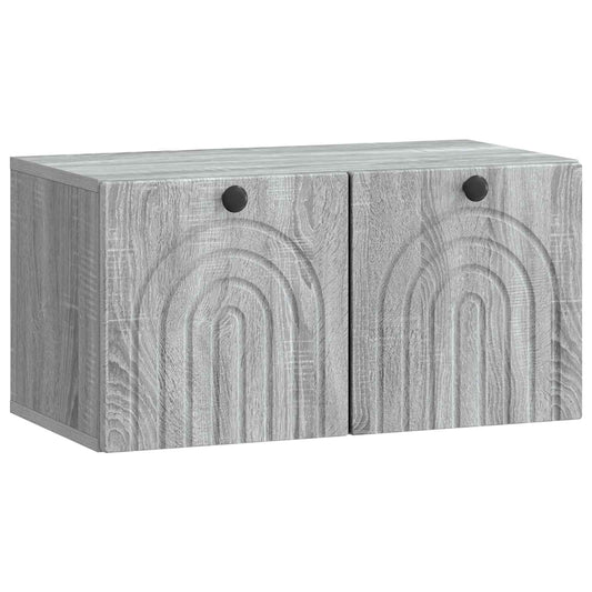 Fali TV szekrény Szürke Sonoma 59,5 x 31 x 30 cm Szerelt Fa