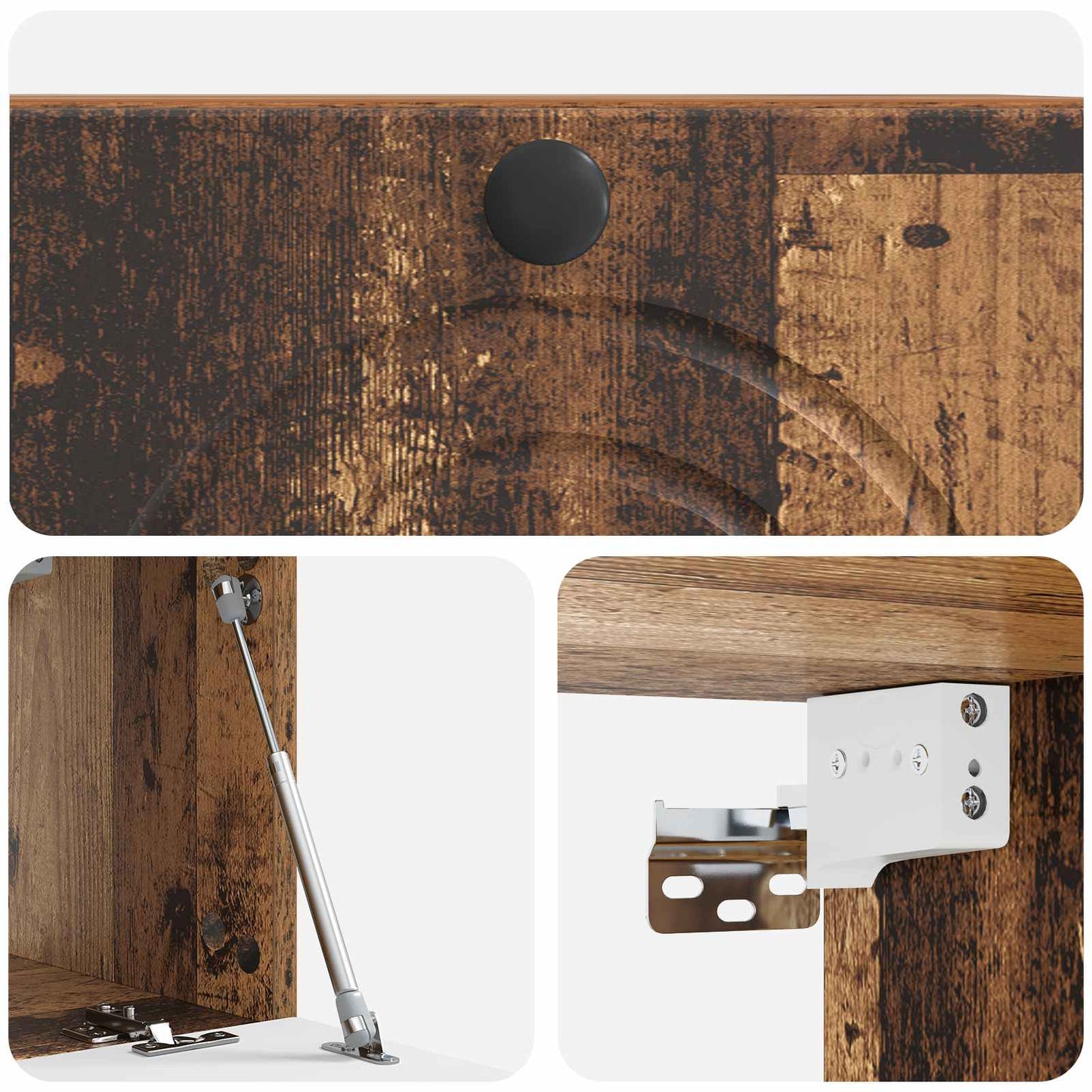 Fali TV szekrény Antik Fa 59,5 x 31 x 30 cm Szerelt Fa