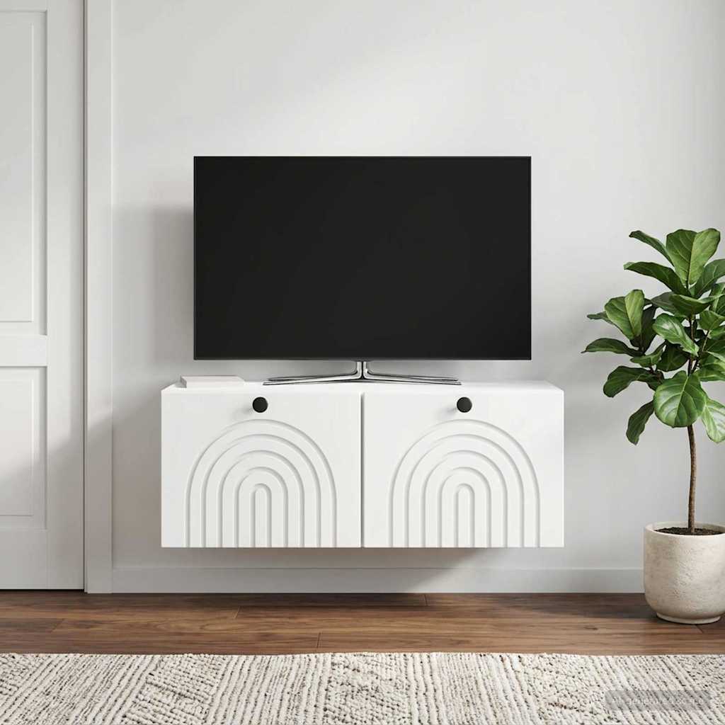 Fali TV szekrény Fehér 78,5 x 31 x 30 cm Szerelt Fa