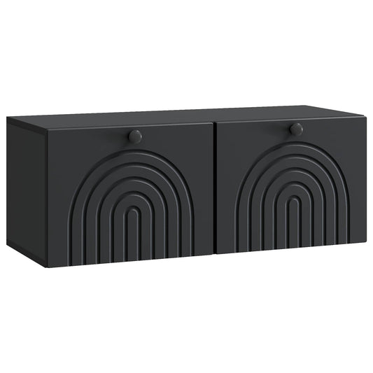 Fali TV szekrény Fekete 78,5 x 31 x 30 cm Szerelt Fa