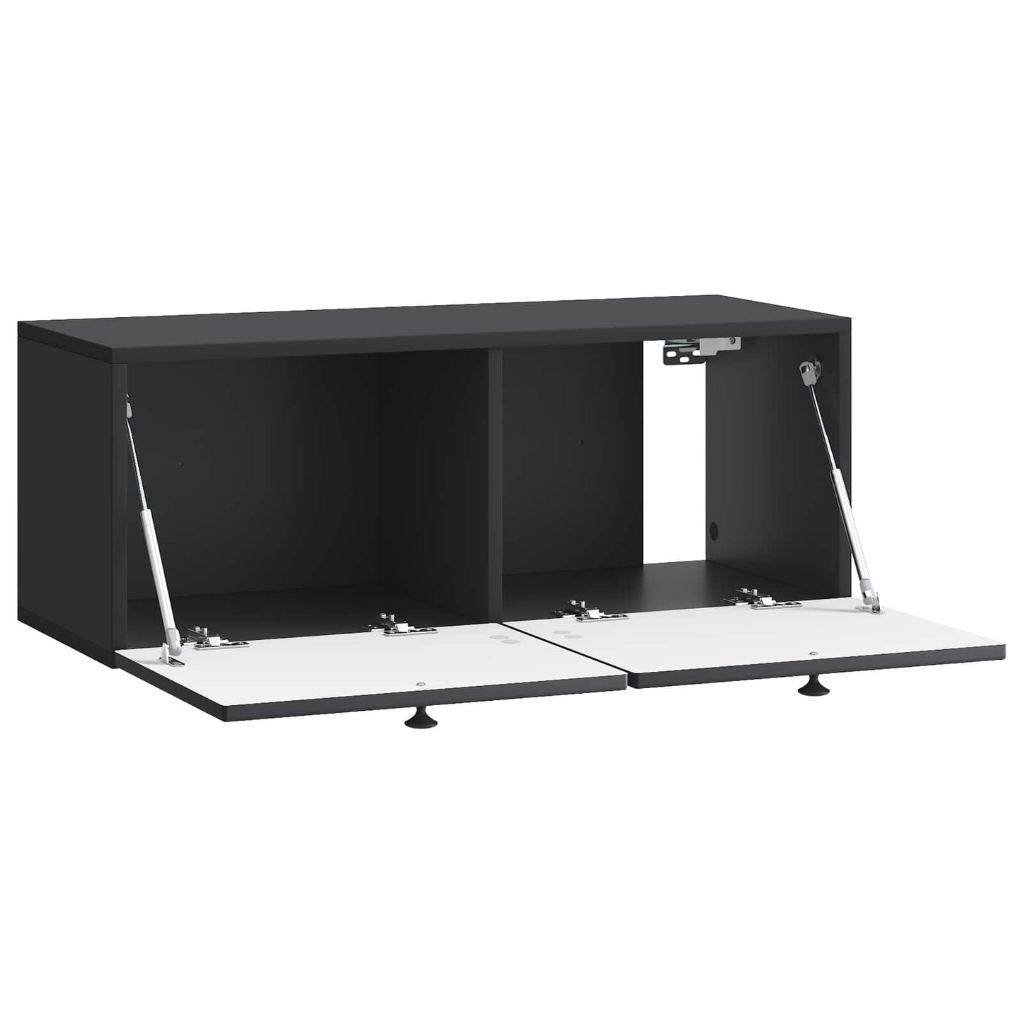 Fali TV szekrény Fekete 78,5 x 31 x 30 cm Szerelt Fa