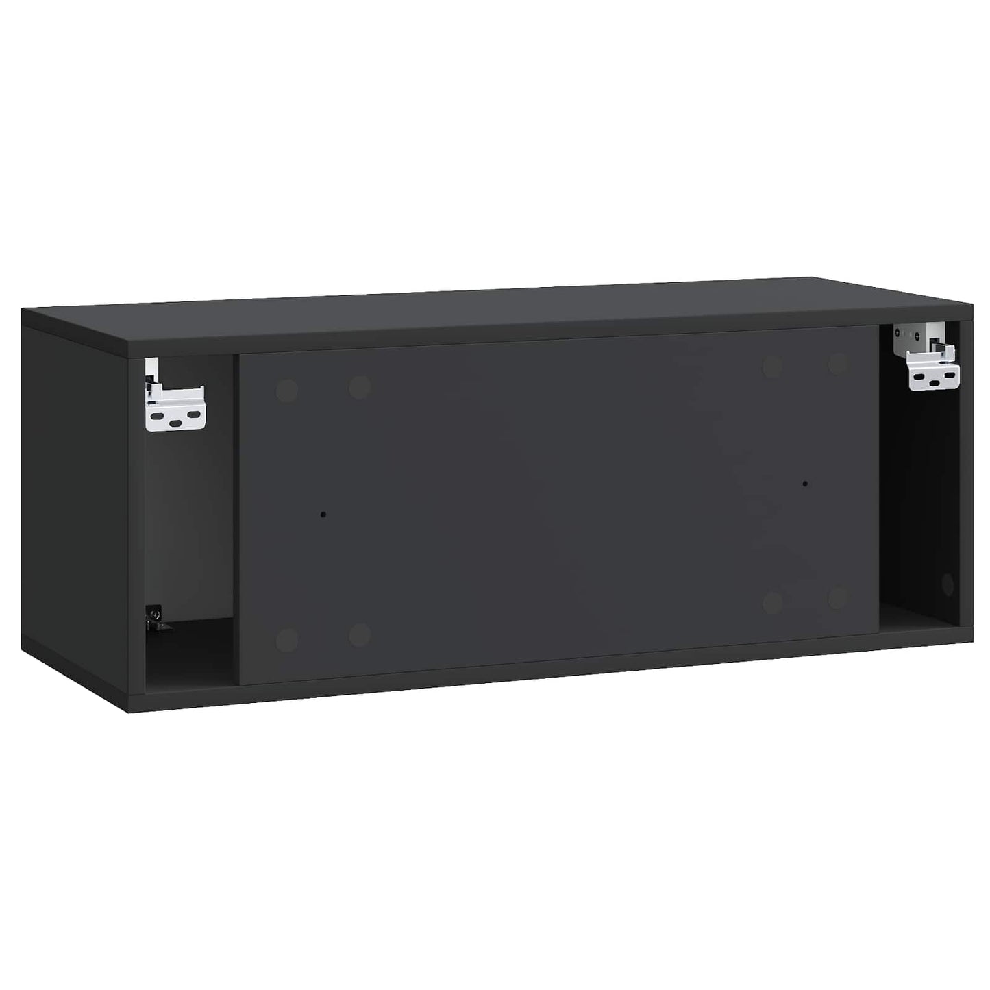 Fali TV szekrény Fekete 78,5 x 31 x 30 cm Szerelt Fa