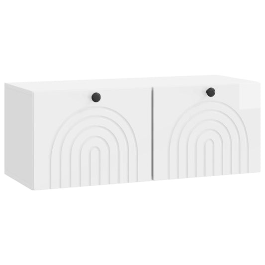 Fali TV szekrény Magasfényű Fehér 78,5 x 31 x 30 cm Szerelt Fa