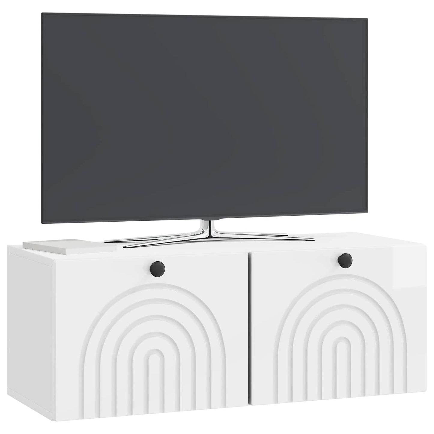 Fali TV szekrény Magasfényű Fehér 78,5 x 31 x 30 cm Szerelt Fa