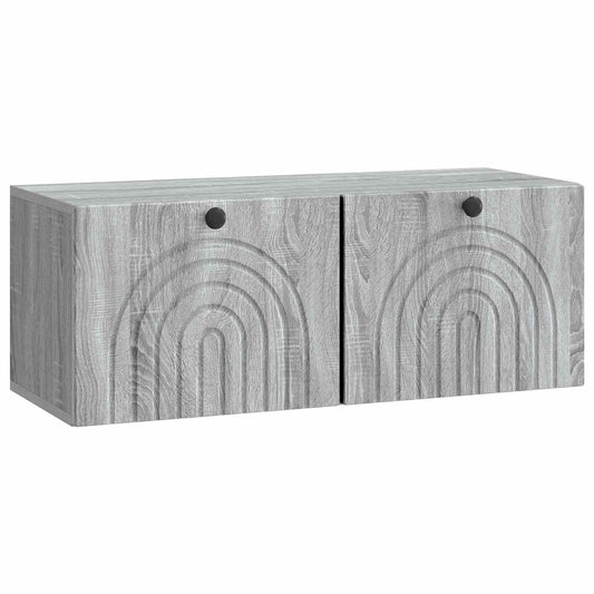 Fali TV szekrény Szürke Sonoma 78,5 x 31 x 30 cm Szerelt Fa