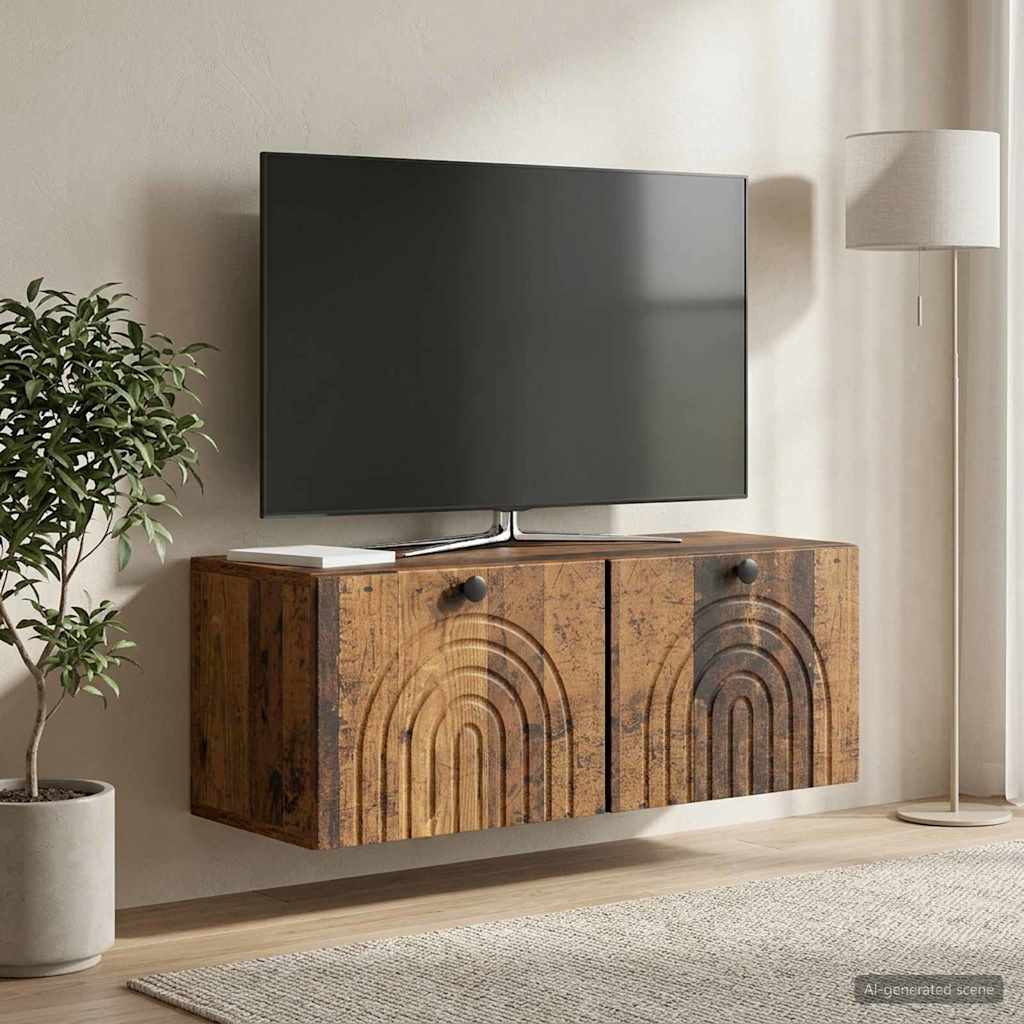 Fali TV szekrény Antik Fa 78,5 x 31 x 30 cm Szerelt Fa